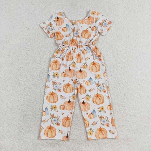 SR1880 Pumpkin Blossom Short Sleeve romper