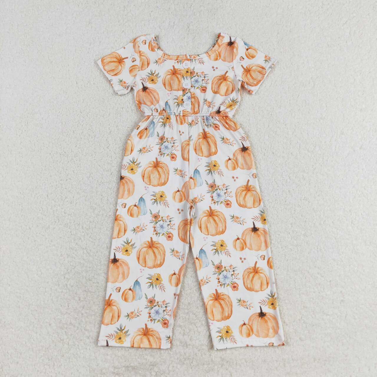 SR1880 Pumpkin Blossom Short Sleeve romper