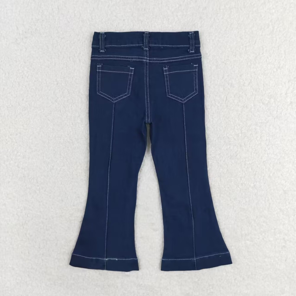 P0508 Bleached blue stripe denim pants