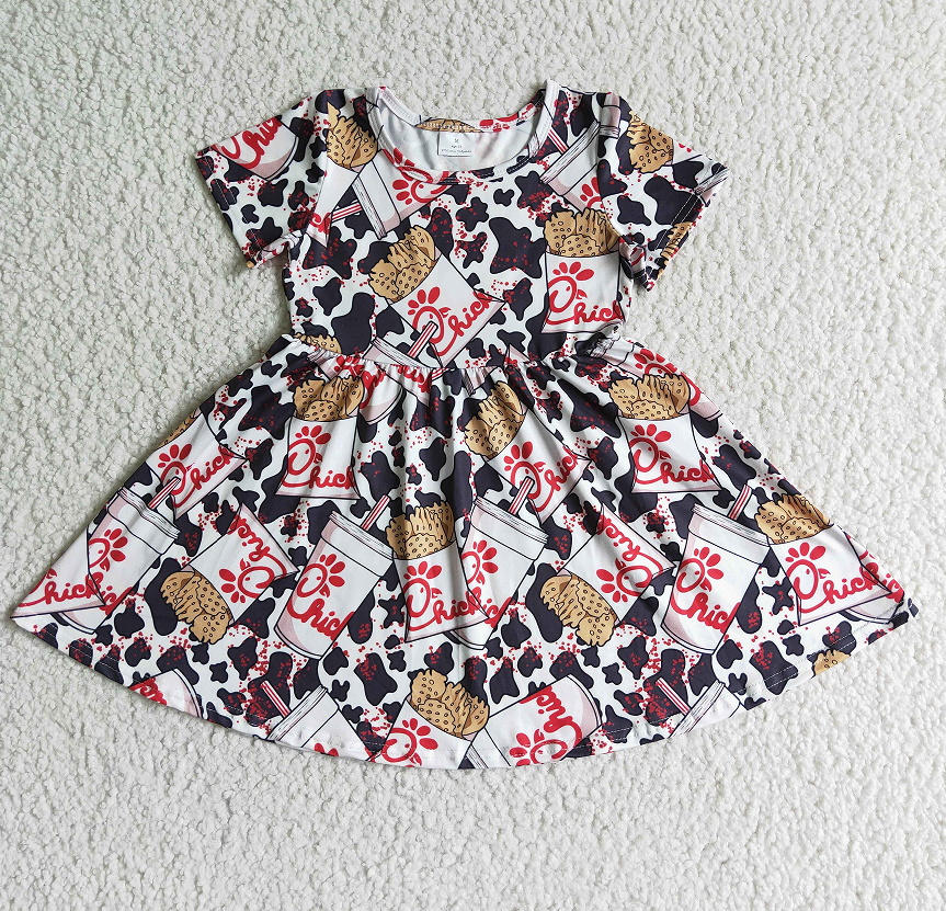 GSD0093  Girls chick fil a short sleeve dress