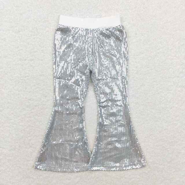 P0496 Silver mesh sequined trousers