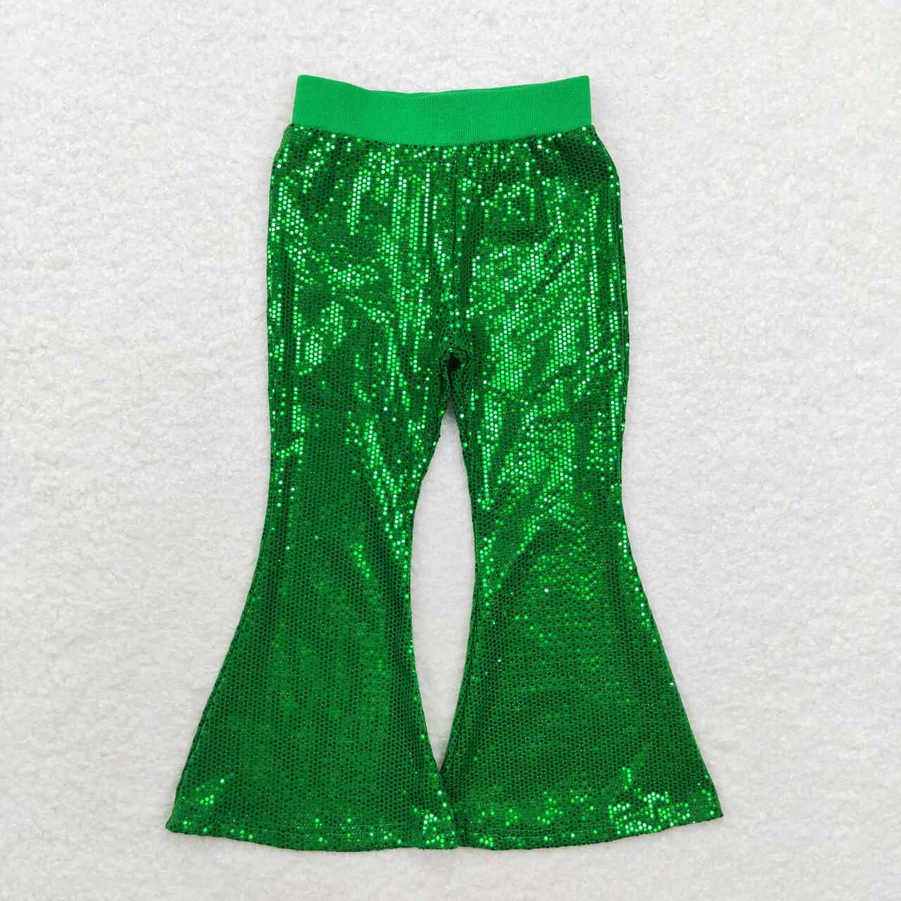 P0498  Green mesh sequined trousers