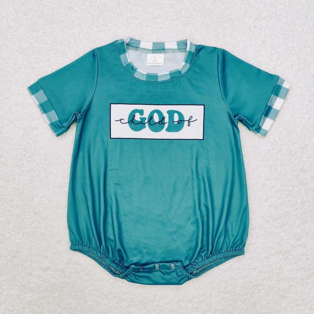 SR1942 child of god green short sleeve romper