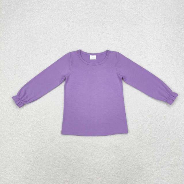 GT0645 Purple solid long-sleeved top