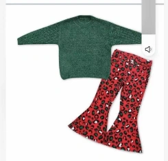 GT0217 Dark green sweater set