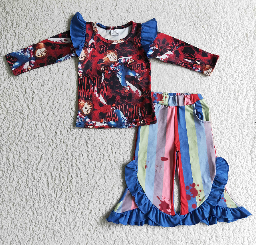 GLP0072  Girls WANNA PLAY long sleeve and long pants set