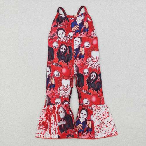 SR1965 Halloween Clown Balloon Red Sleeveless Bodysuit