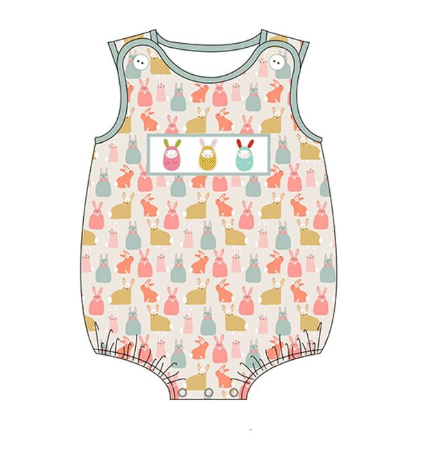 SR2194 pre order Easter Bunny Ears Egg Vest romper