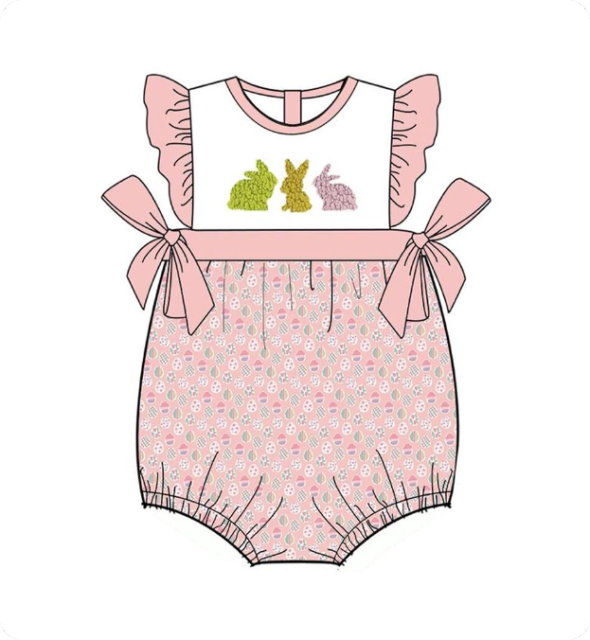SR2197 pre order Easter Bunny Egg Pink Tank Top romper