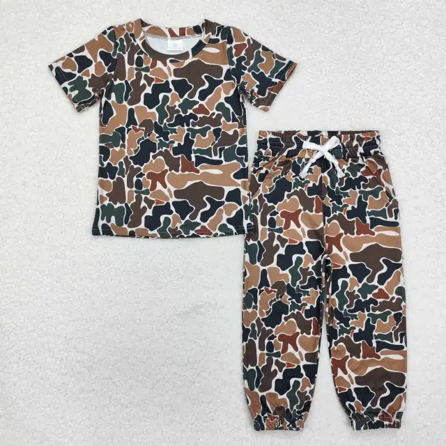 BT0905 +P0669 Camouflage beige short-sleeved set