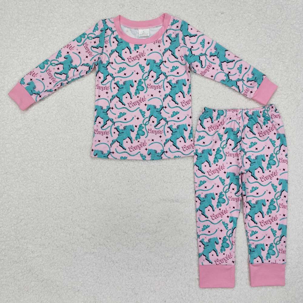 GLP1911 cowgirl riding gemstone pink long-sleeved trousers pajama suit