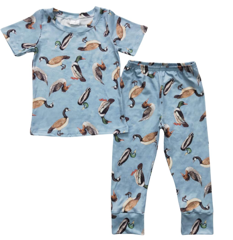 GSPO1919 Blue duck short sleeve trousers suit