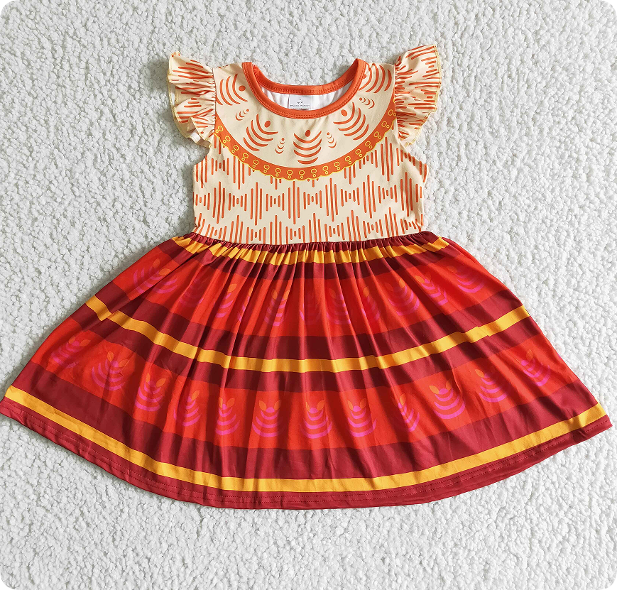 3.1 yan GSD0010 Orange flying sleeves patchwork orange skirt dress