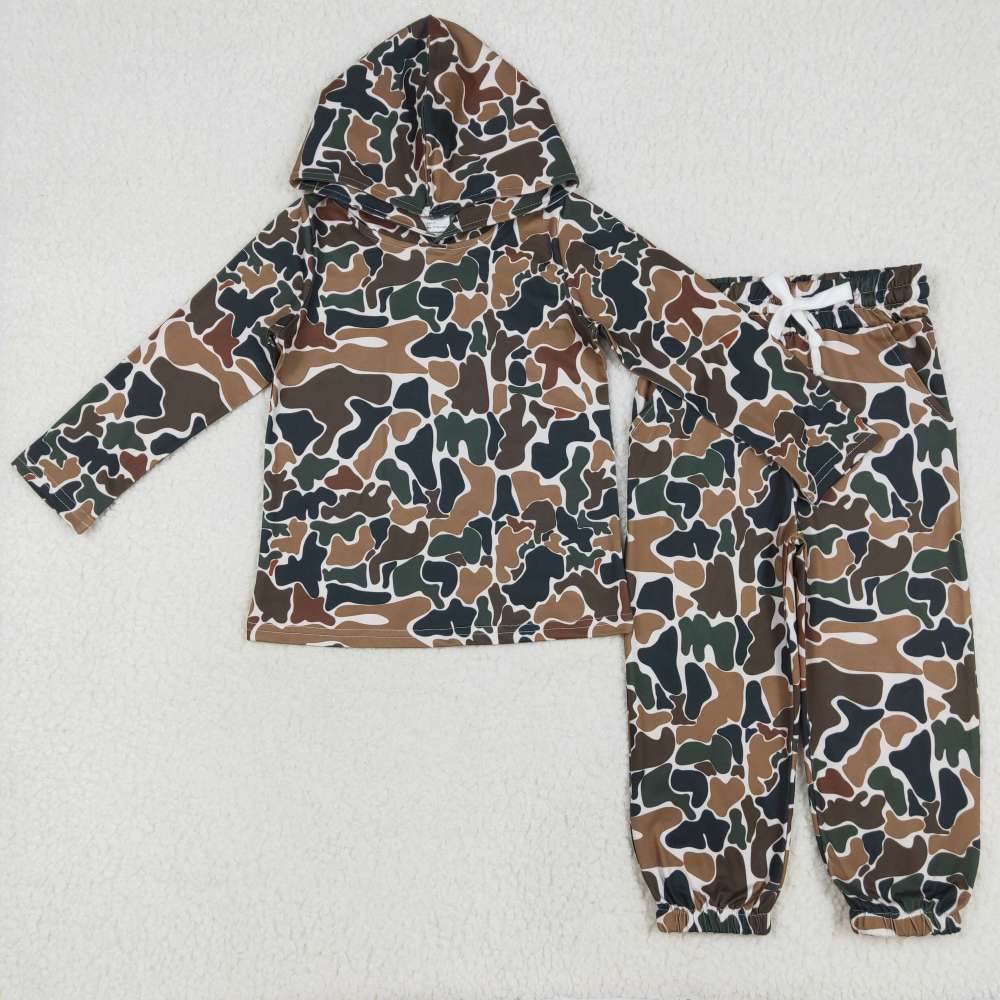 BT0921 Camouflage Beige Hooded Long Sleeve Suit