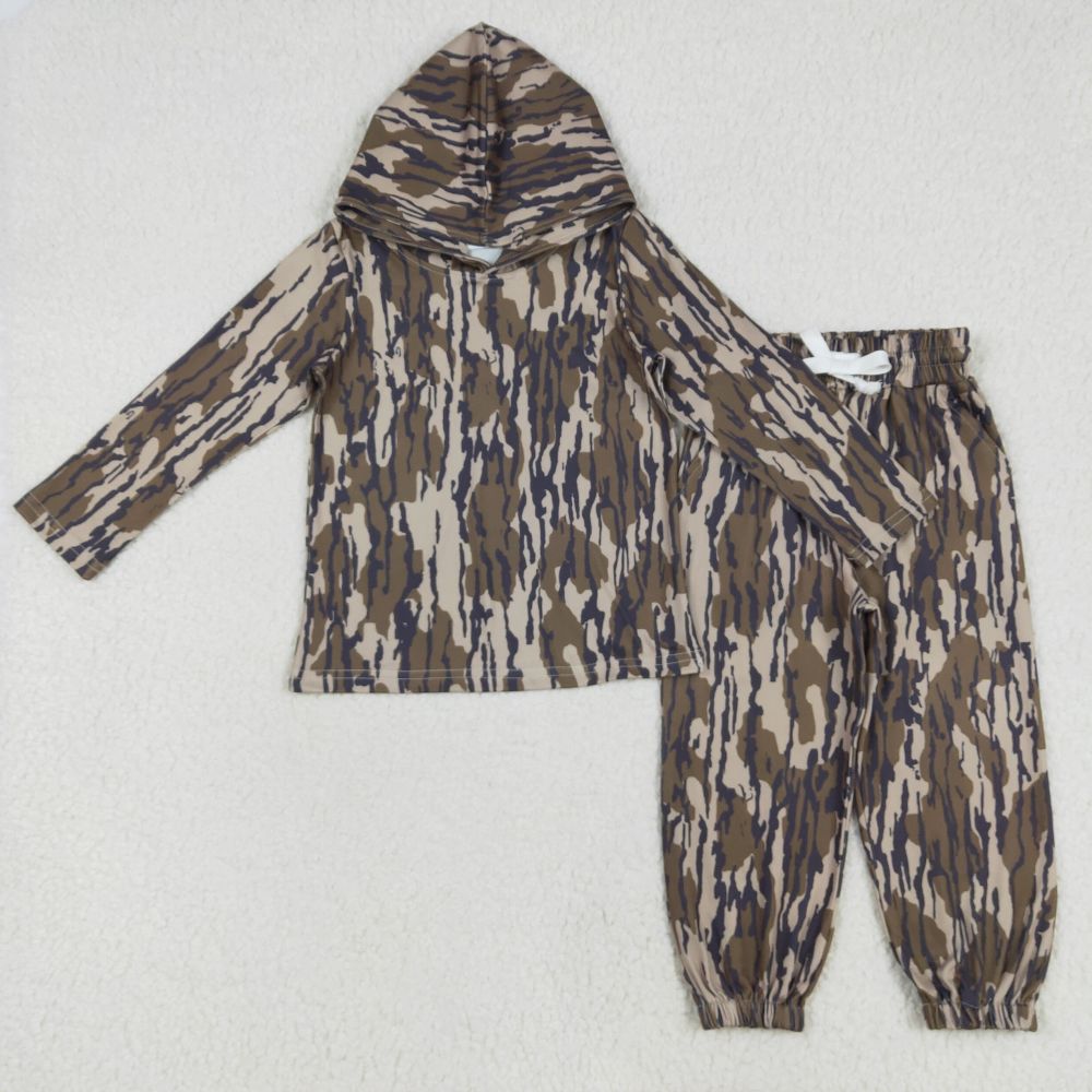 BT0920 Camouflage Army Green Hooded Long Sleeve set
