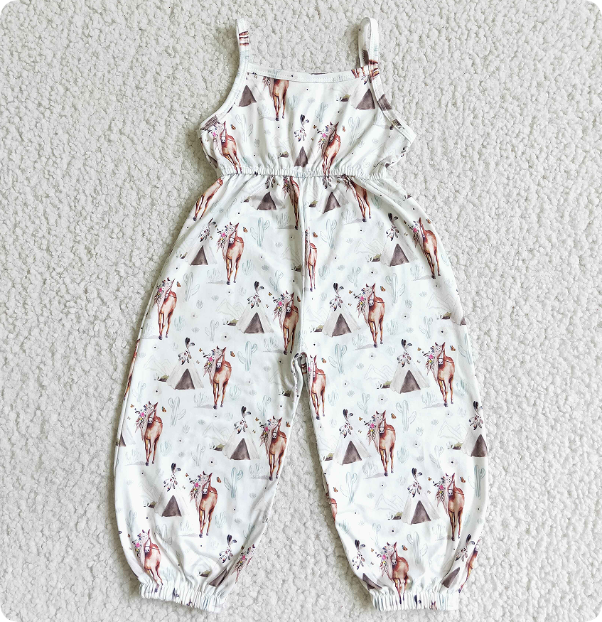 SR0049 Girls Horse Cactus Camisole Bodysuit