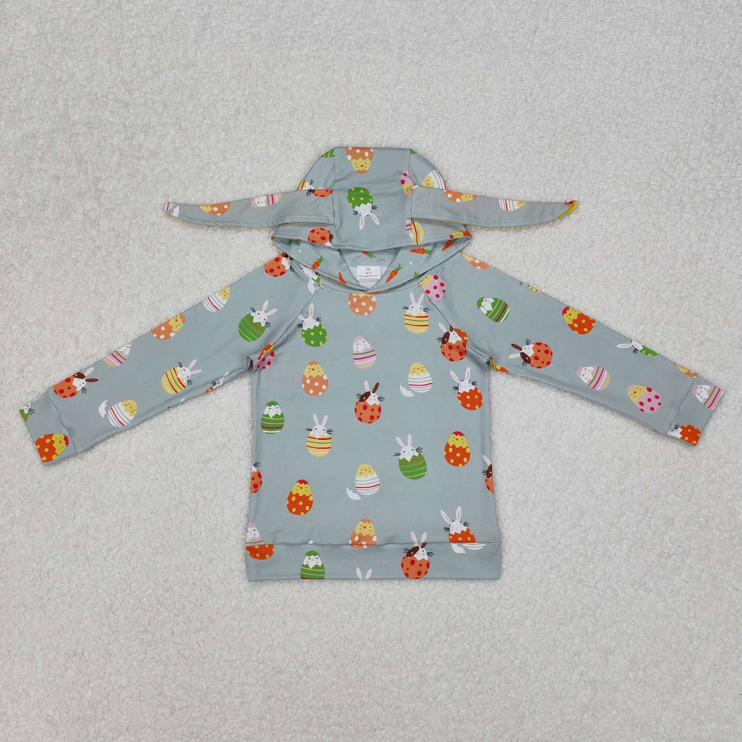 3.5 y Easter Bunny Ears Turquoise Hooded Long Sleeve coat