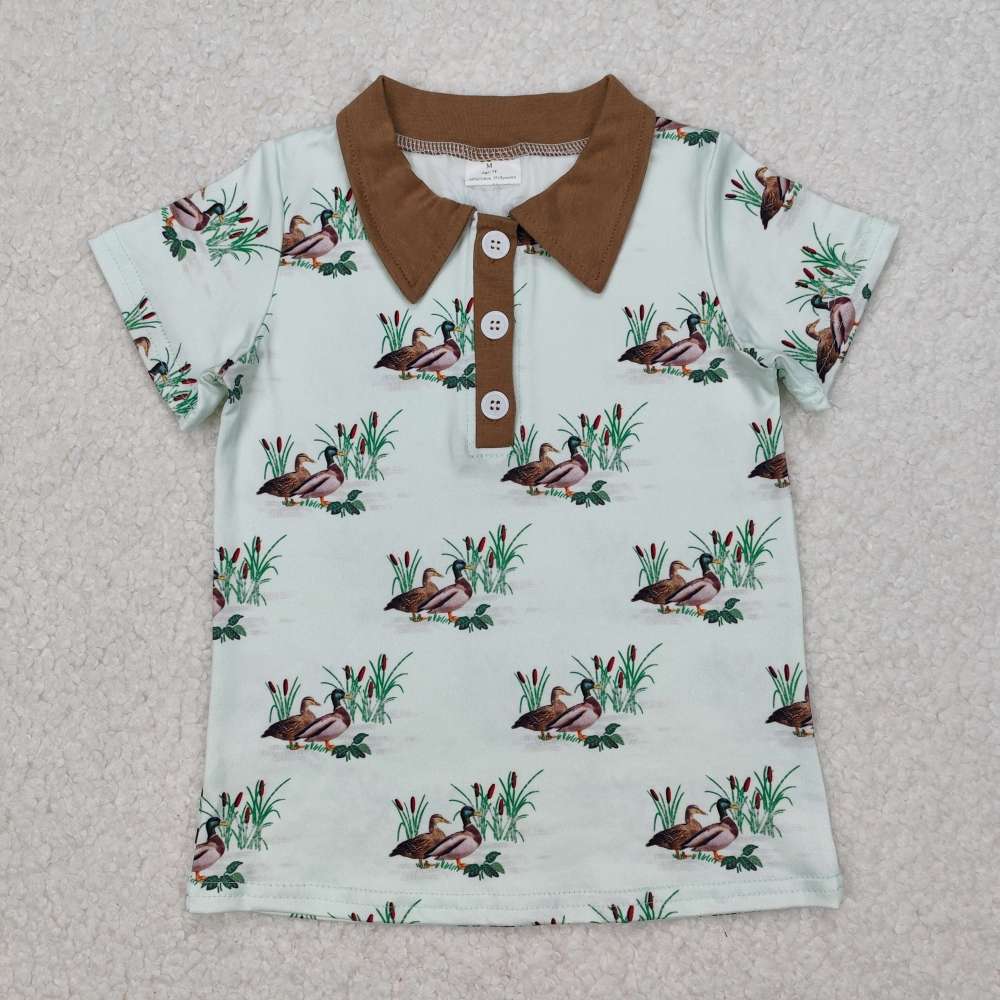 BT1120 3.11 y Duck brown and green short-sleeved shirts