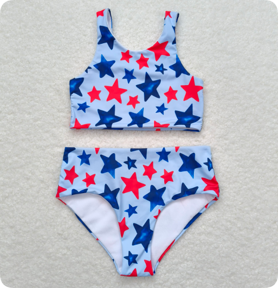 S0228 3.13 y Fireworks popsicle red lace pink one-piece swimsuit