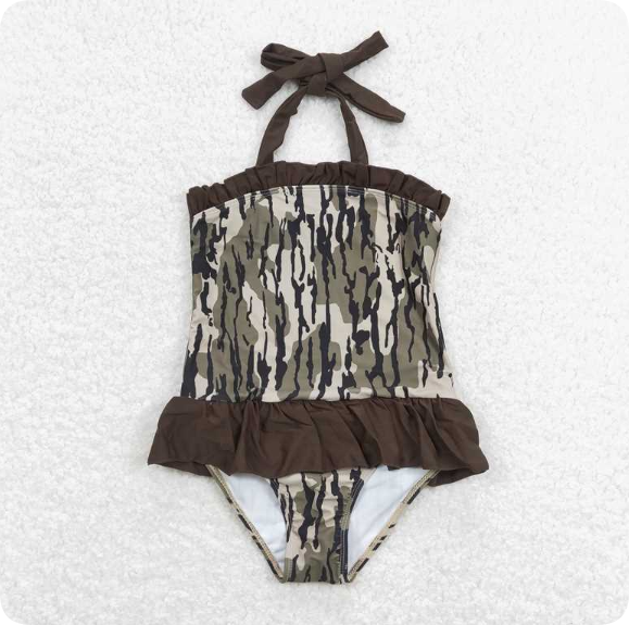 3.14y Camouflage lace one-piece swimsuit