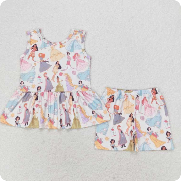 GSSO1277 3.17y Princess Sleeveless Shorts Set