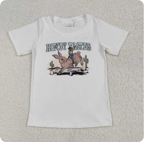 BT0559 3.17 y howdy easter bunny protein short-sleeved shirts