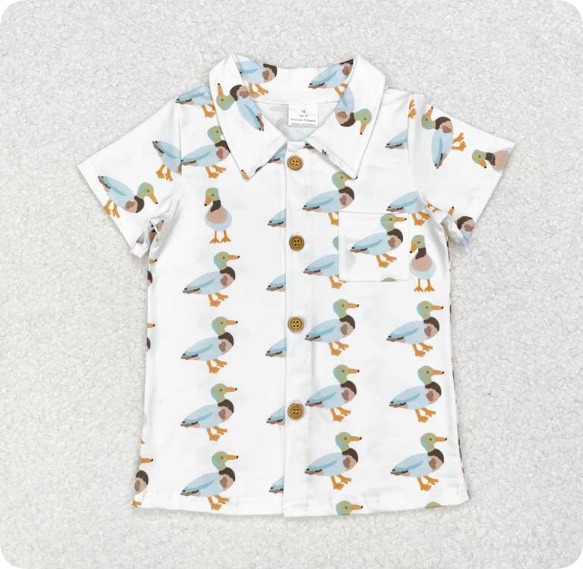 BT0738  3.17 y Duck Pocket Button Short Sleeve shirts