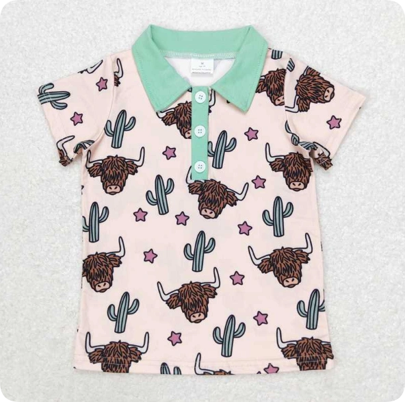 BT0143 3.17 yBoys Alpine Cow Cactus Short Sleeve shirts