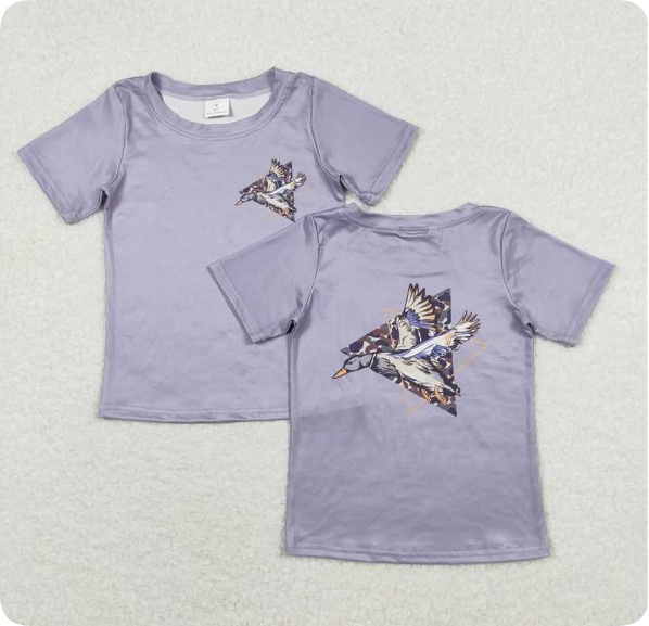 BT0599 3.19 y Camouflage duck gray short-sleeved shirts
