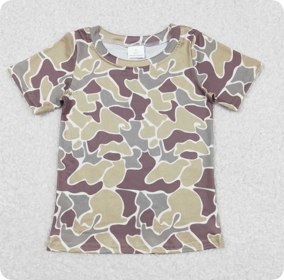 BT0622 3.19 y Camouflage brown and green short-sleeved shirts