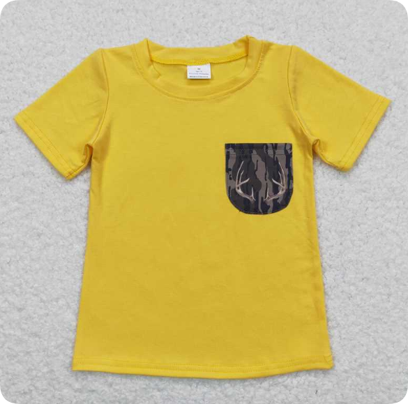 BT0604 3.19 y Antler Camouflage Pocket Beige Short Sleeve Crop shirts
