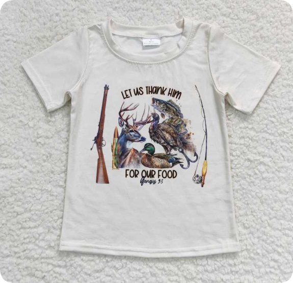 BT0340 3.21y Fishing and hunting elk and duck beige short-sleeved shirts