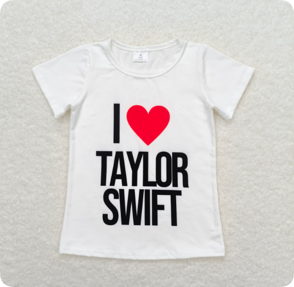 GT0551 3.24y I love taylor swift white short sleeve shirts