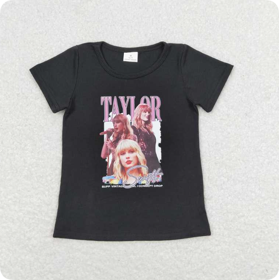 GT0572 3.24y taylor letter black short sleeve shirts
