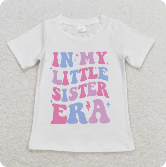GT0507 3.24y tin my little sister era letter white short sleeve shirts