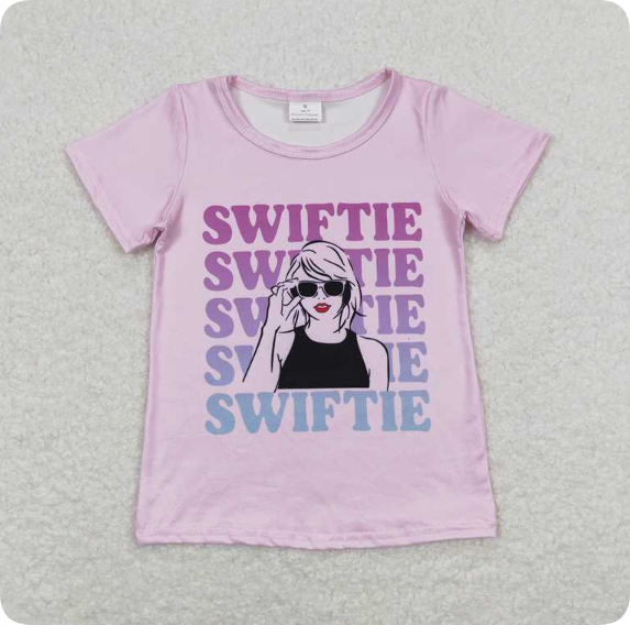 GT0505 3.24y swiftie letter pink short sleeve shirts