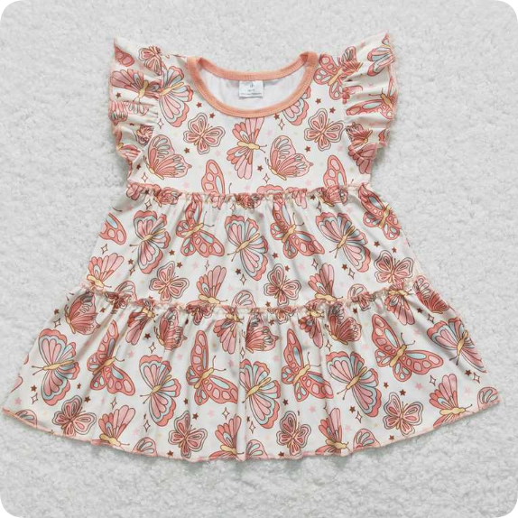 GT0558 3.24y bButterfly beige flying sleeve shirts