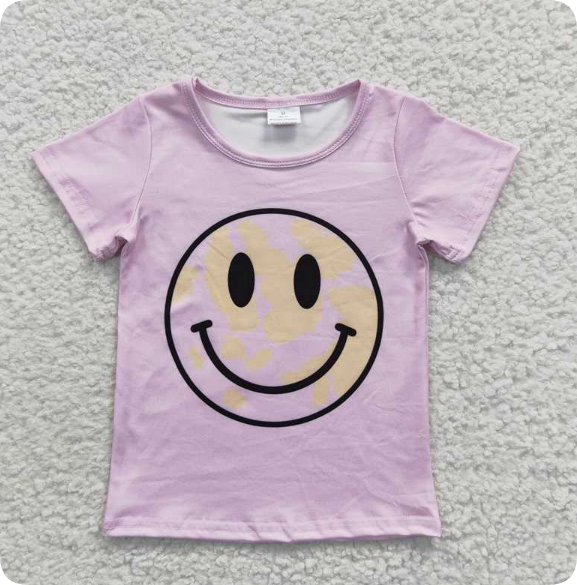 GT0192 3.26y Smiley pink short-sleeved shirts