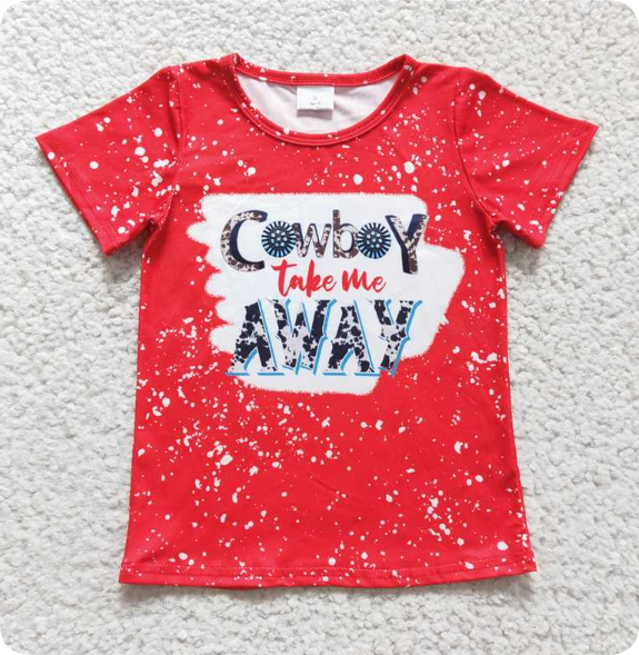 GT0105 3.26y Girls COWBOY red short sleeve shirts