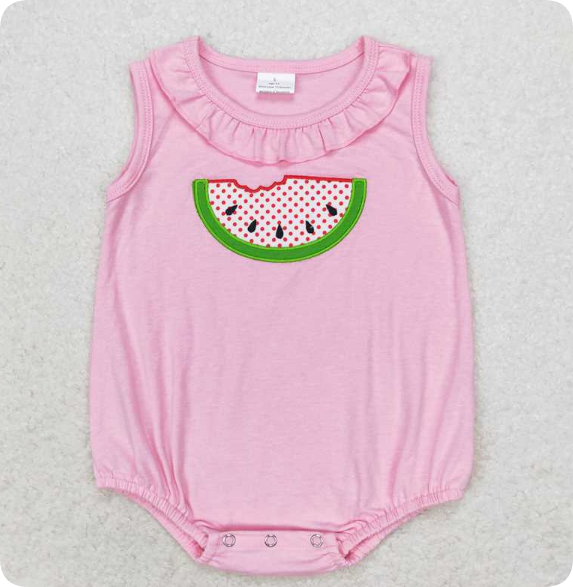 SR1649 4.11 Y Embroidered Watermelon Pink Lace Vest romper