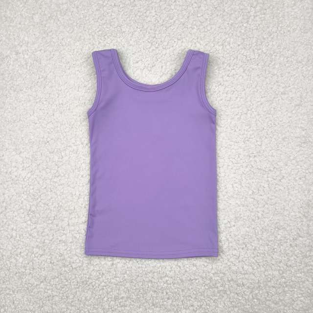GT0990 4.16y Solid Purple Yoga Sleeveless Tank Top
