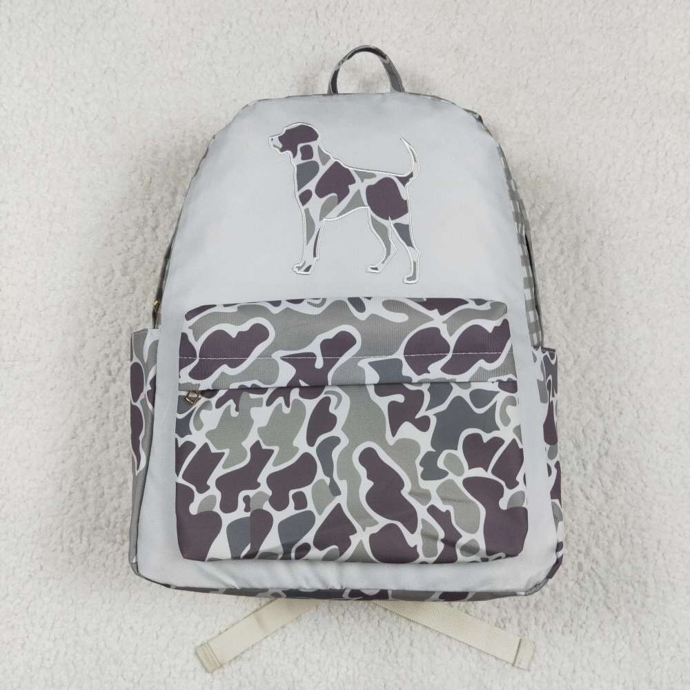 BA0268 4.23y  Embroidered Camouflage Puppy Check Backpack