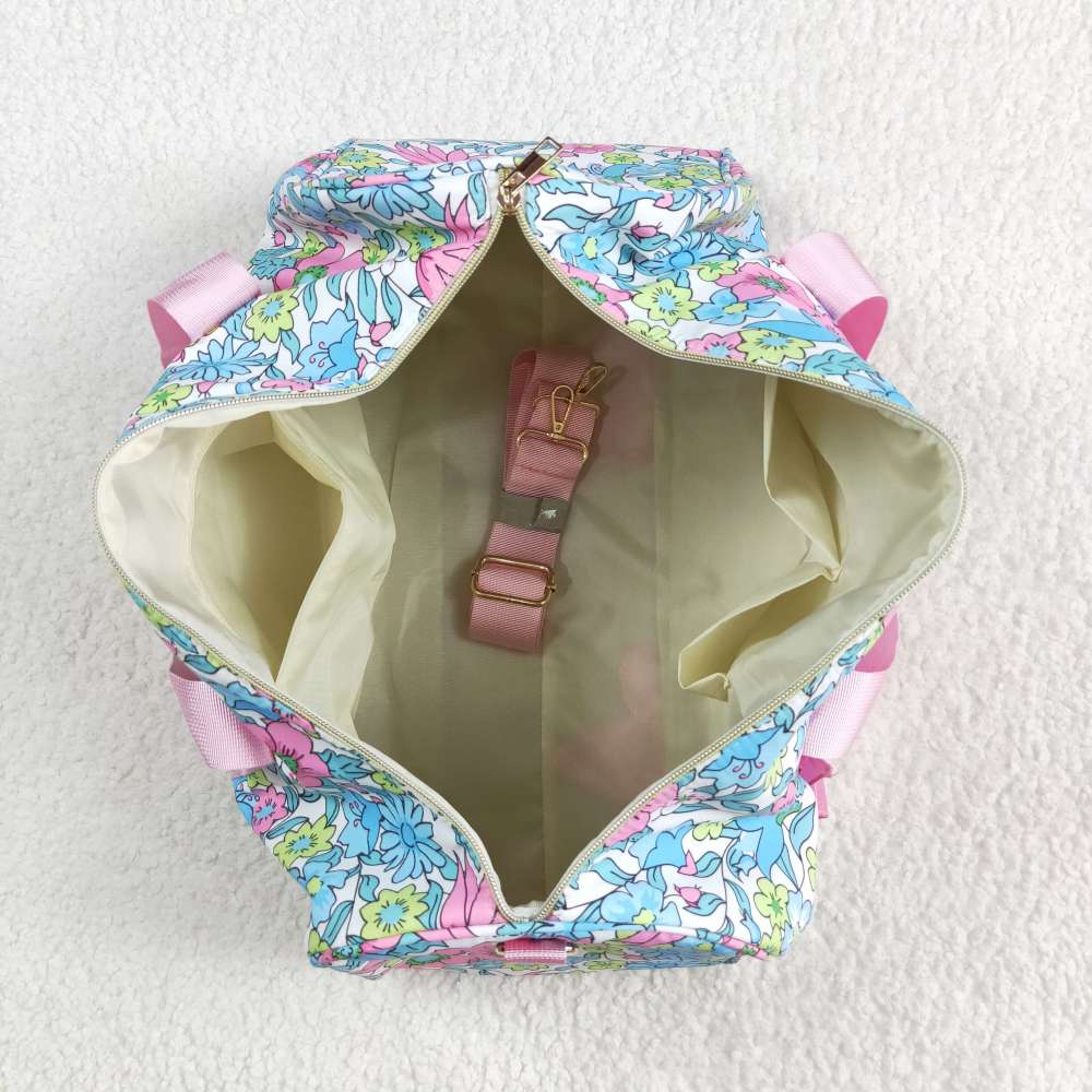 BA0291 4.26y Powder blue floral lace gym bag