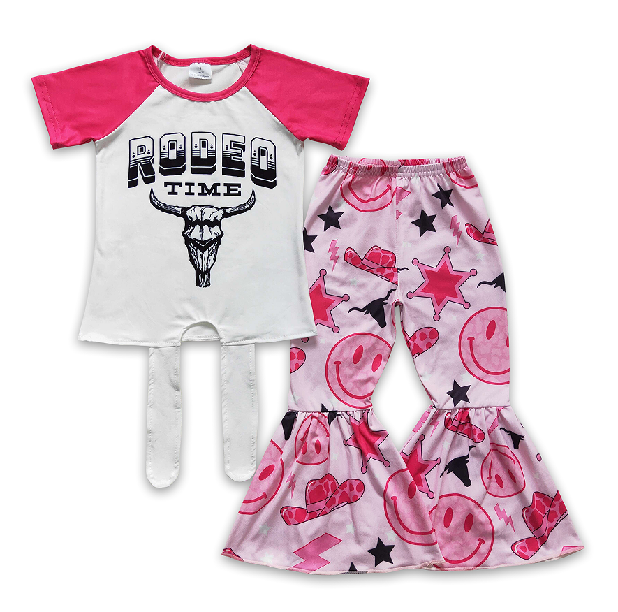 GSPO0250  4.26y Girls RODEO hat, short sleeve and long pants set
