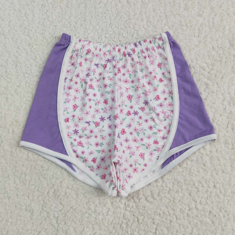 SS0524  5.12 y Floral purple shorts