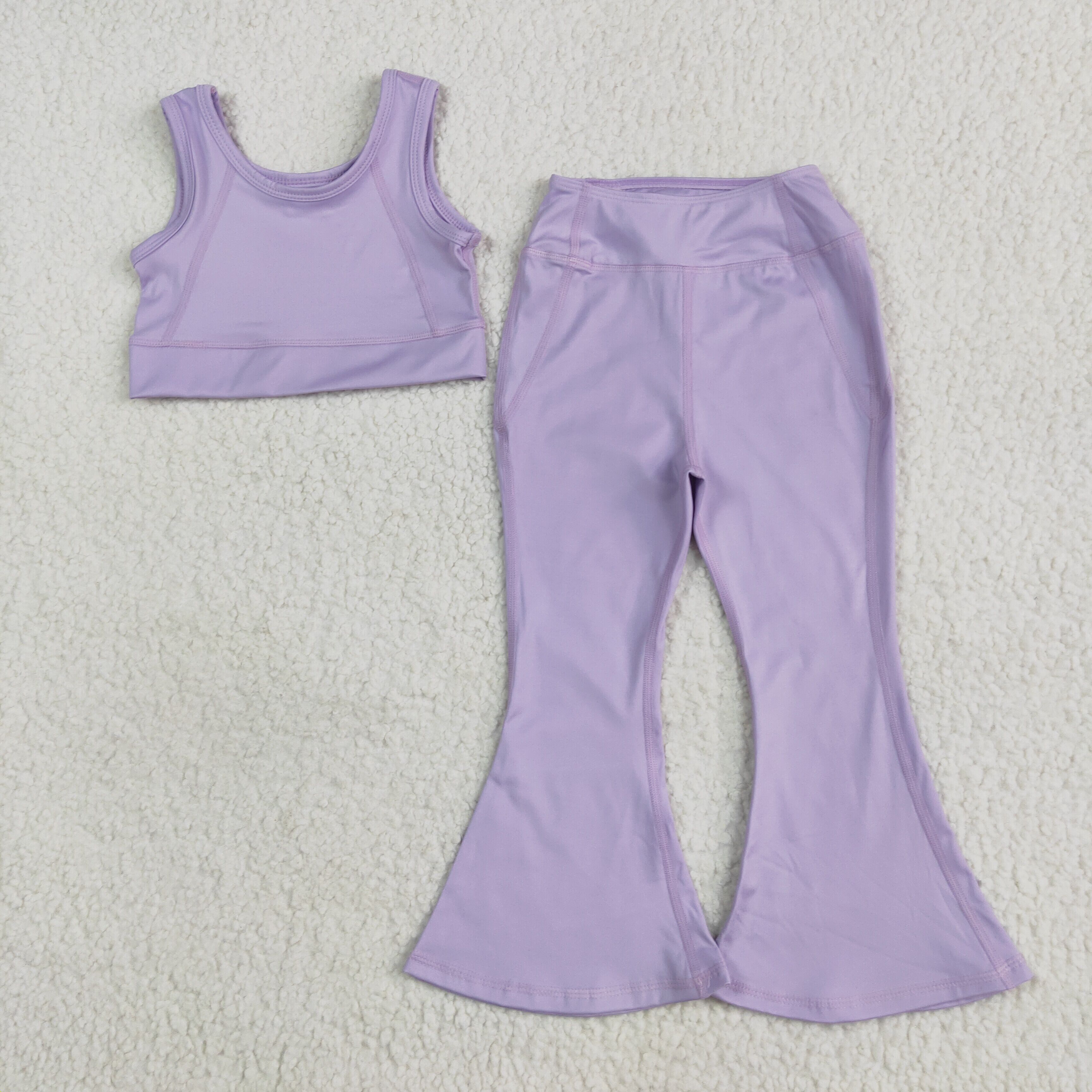 GSPO2006 Solid purple vest and pants yoga set