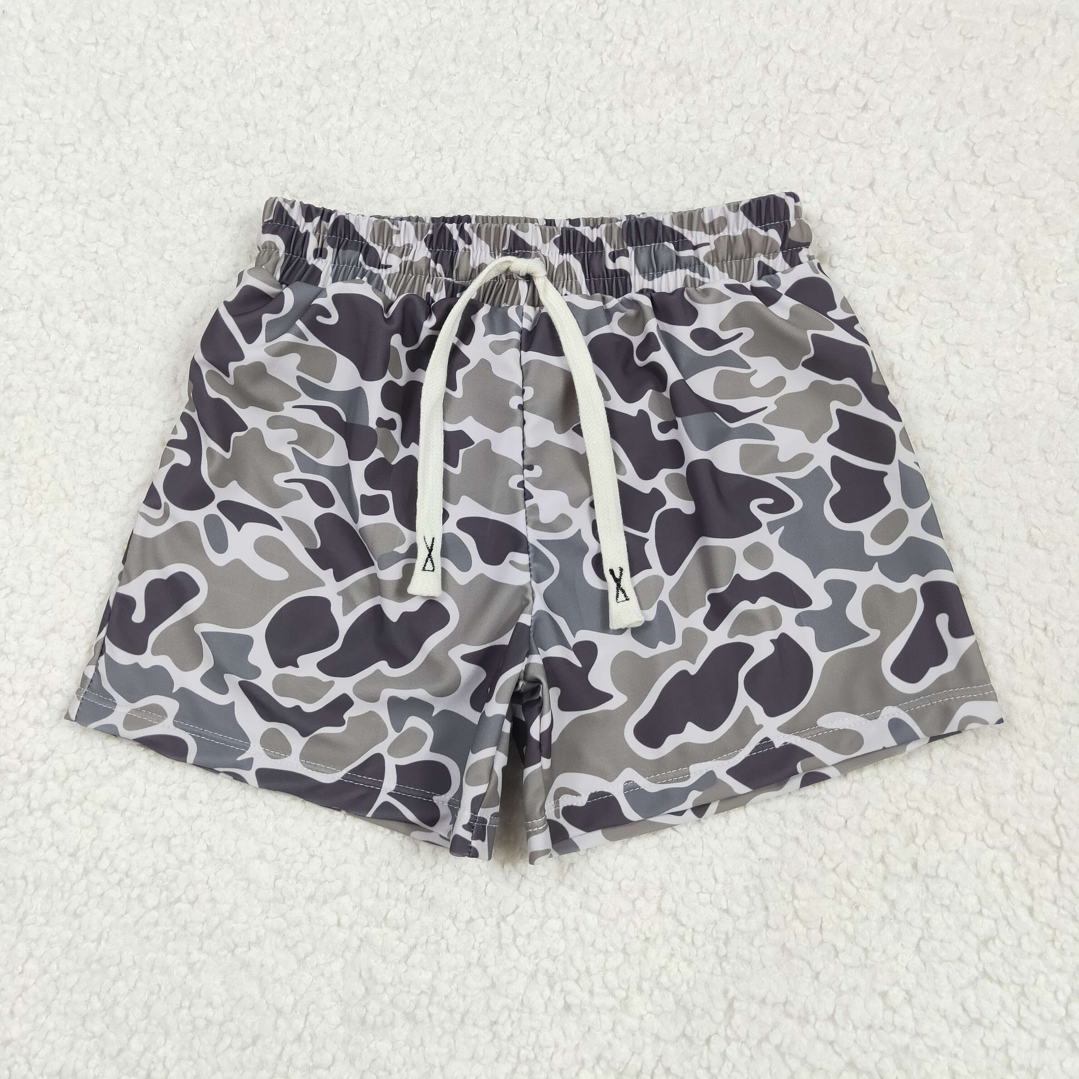 SS0079 5.15 y Boys' camouflage grey swimming trunks