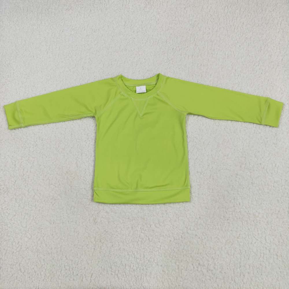 GT0971 5.15y Solid yellow green long-sleeved yoga shirts