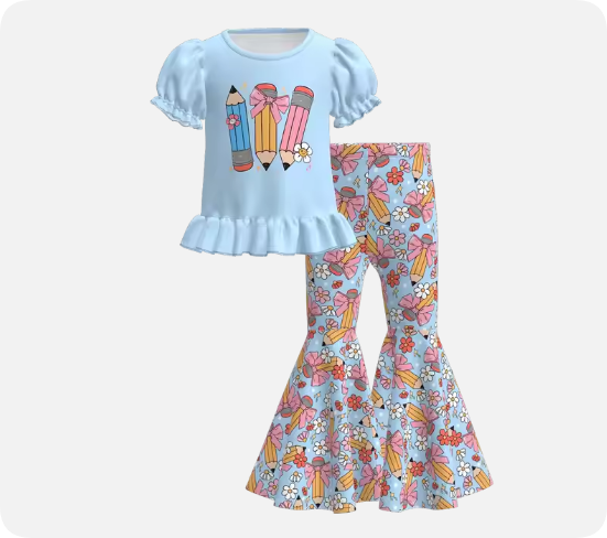 5.30y custom  baby girls  set at least moq 5