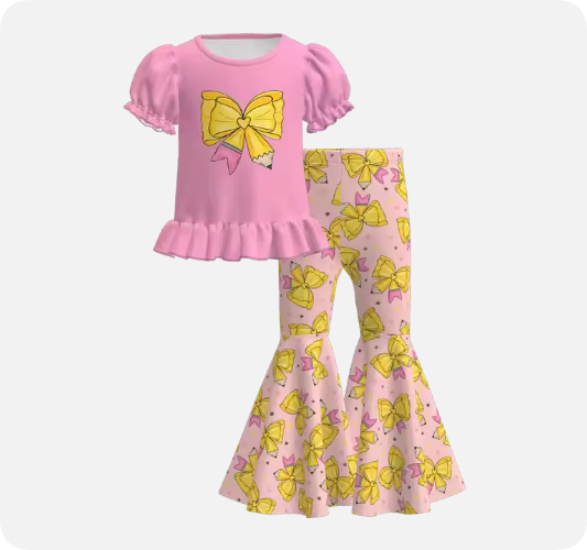 5.30y custom  baby girls  set at least moq 5